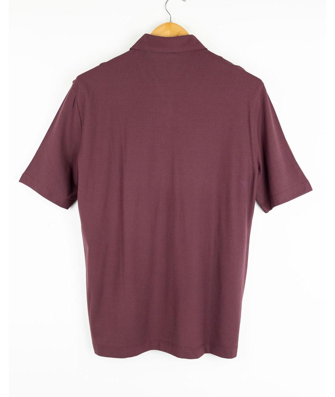 KIRED Бордовое хлопковое поло с коротким рукавом, фото 2
