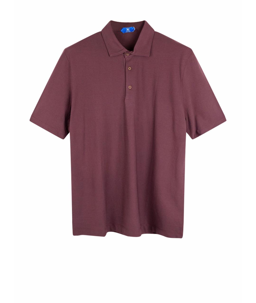 KIRED Бордовое хлопковое поло с коротким рукавом, фото 1