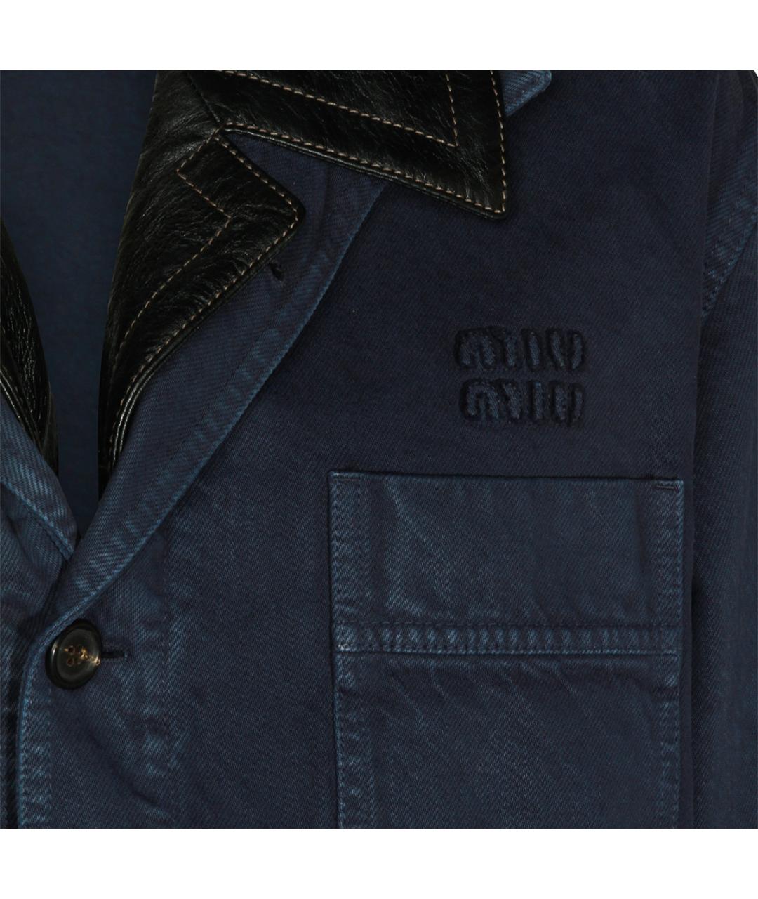 MIU MIU Темно-синяя хлопковая куртка, фото 3