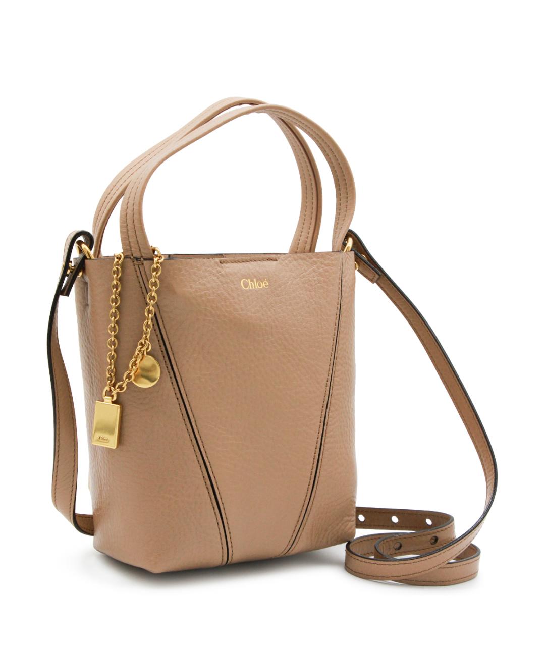 CHLOE Бежевая кожаная сумка тоут, фото 3