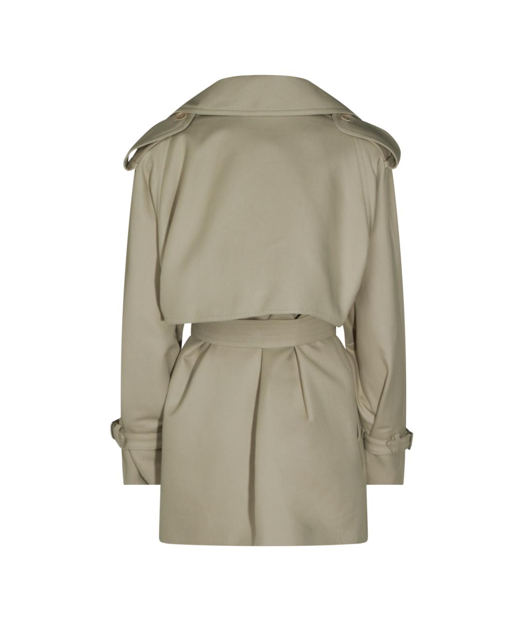 MAX MARA Бежевый хлопковый тренч/плащ, фото 3