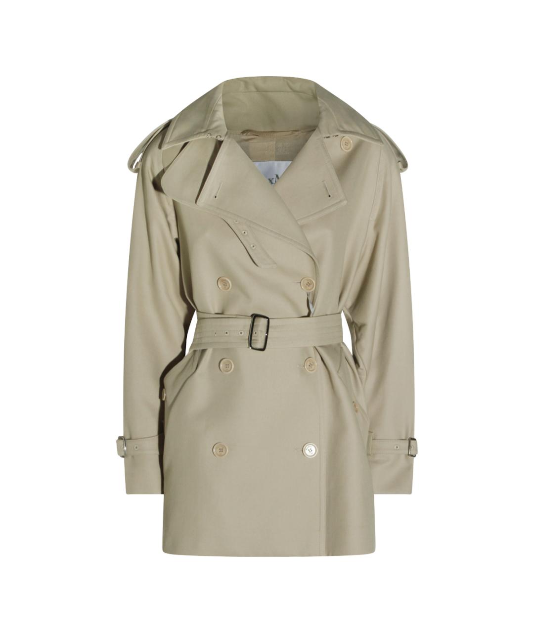 MAX MARA Бежевый хлопковый тренч/плащ, фото 1