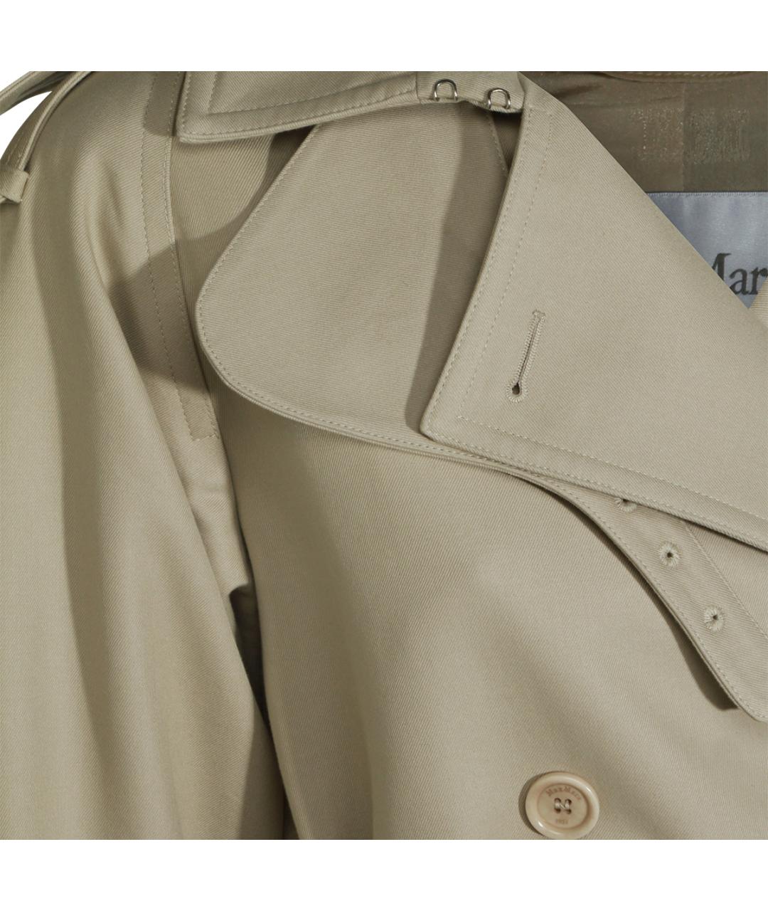 MAX MARA Бежевый хлопковый тренч/плащ, фото 7