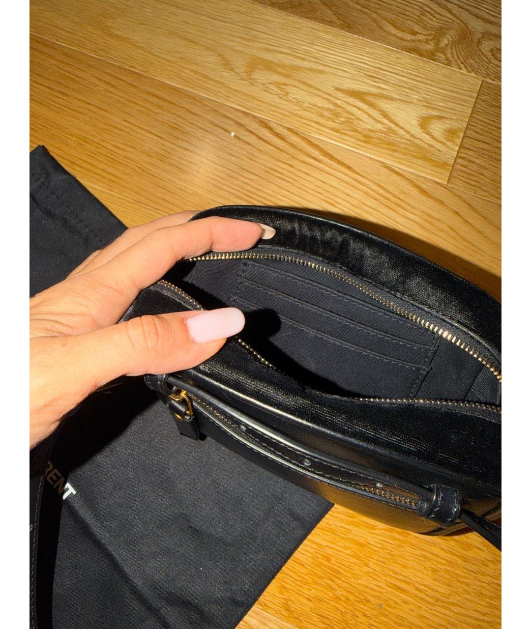 SAINT LAURENT Черная бархатная поясная сумка, фото 5
