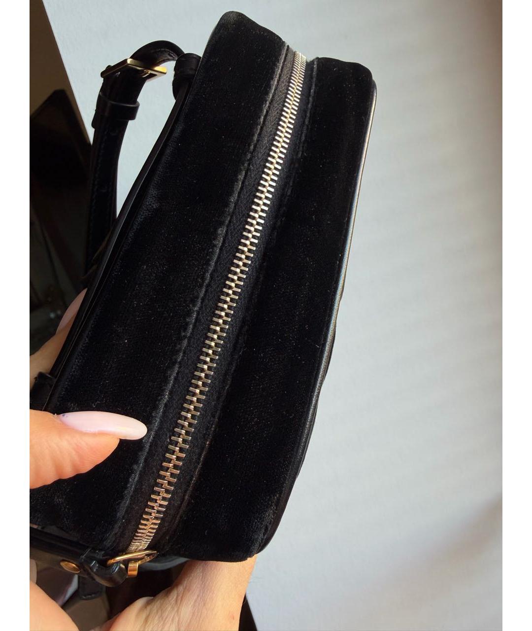SAINT LAURENT Черная бархатная поясная сумка, фото 8