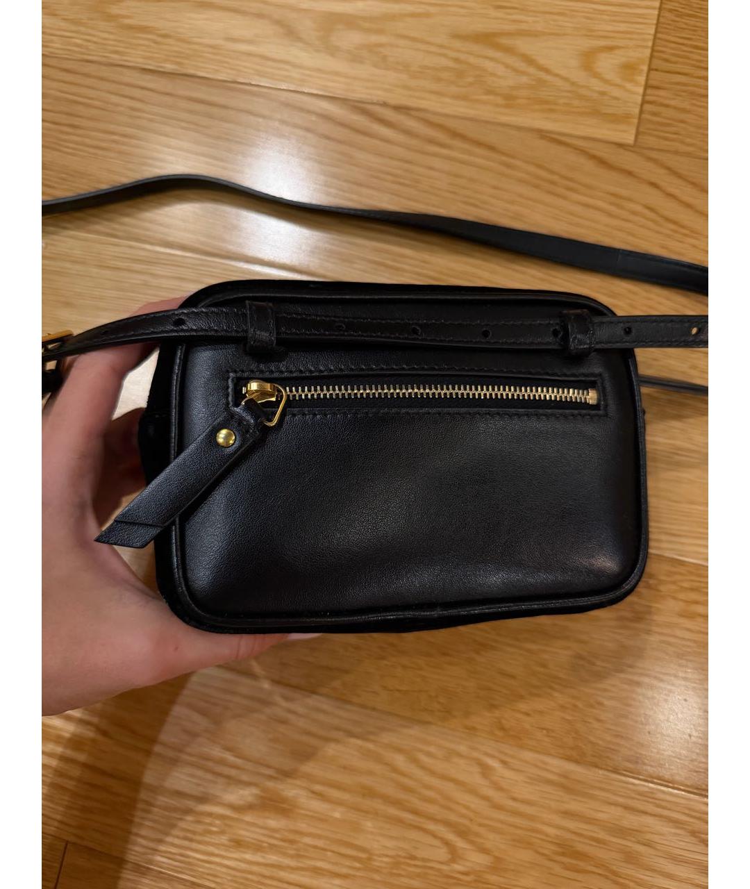 SAINT LAURENT Черная бархатная поясная сумка, фото 2