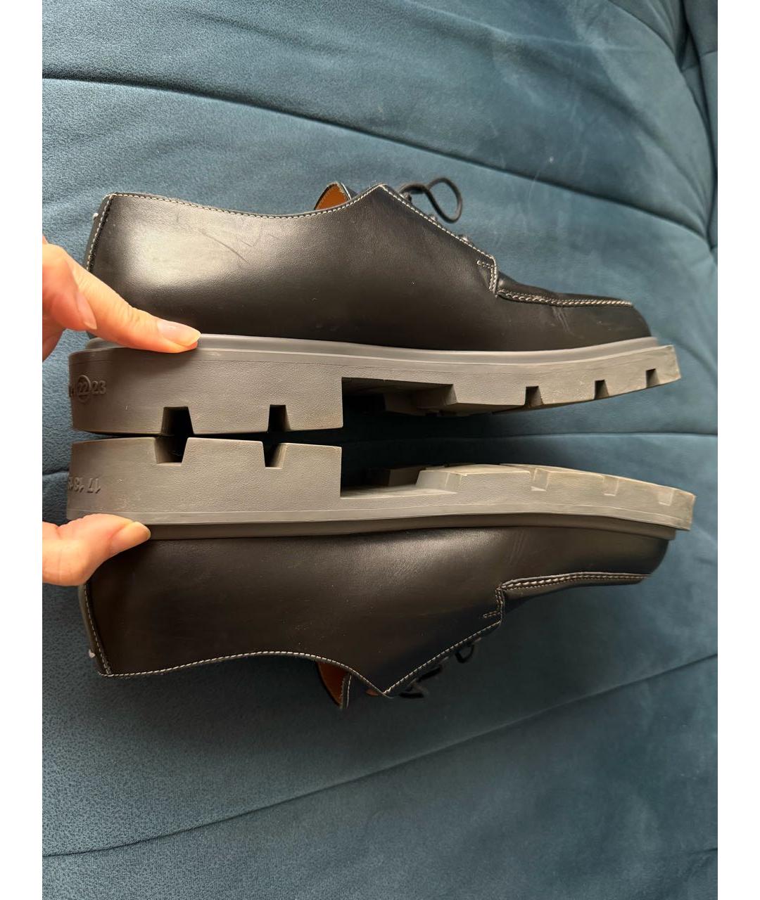 MAISON MARGIELA Черные кожаные низкие ботинки, фото 5