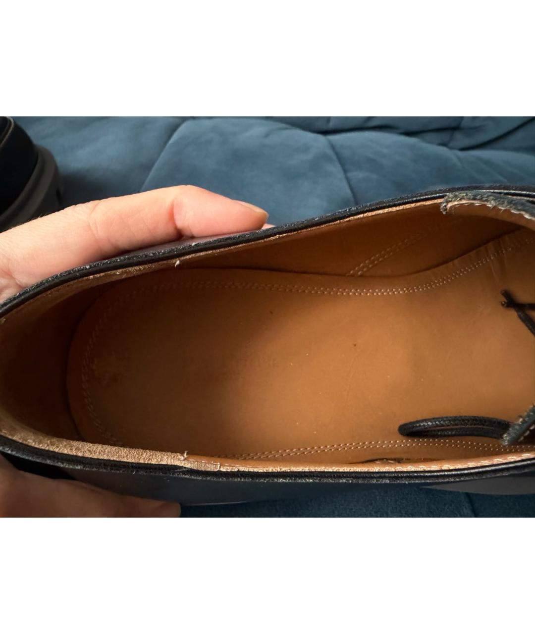 MAISON MARGIELA Черные кожаные низкие ботинки, фото 8