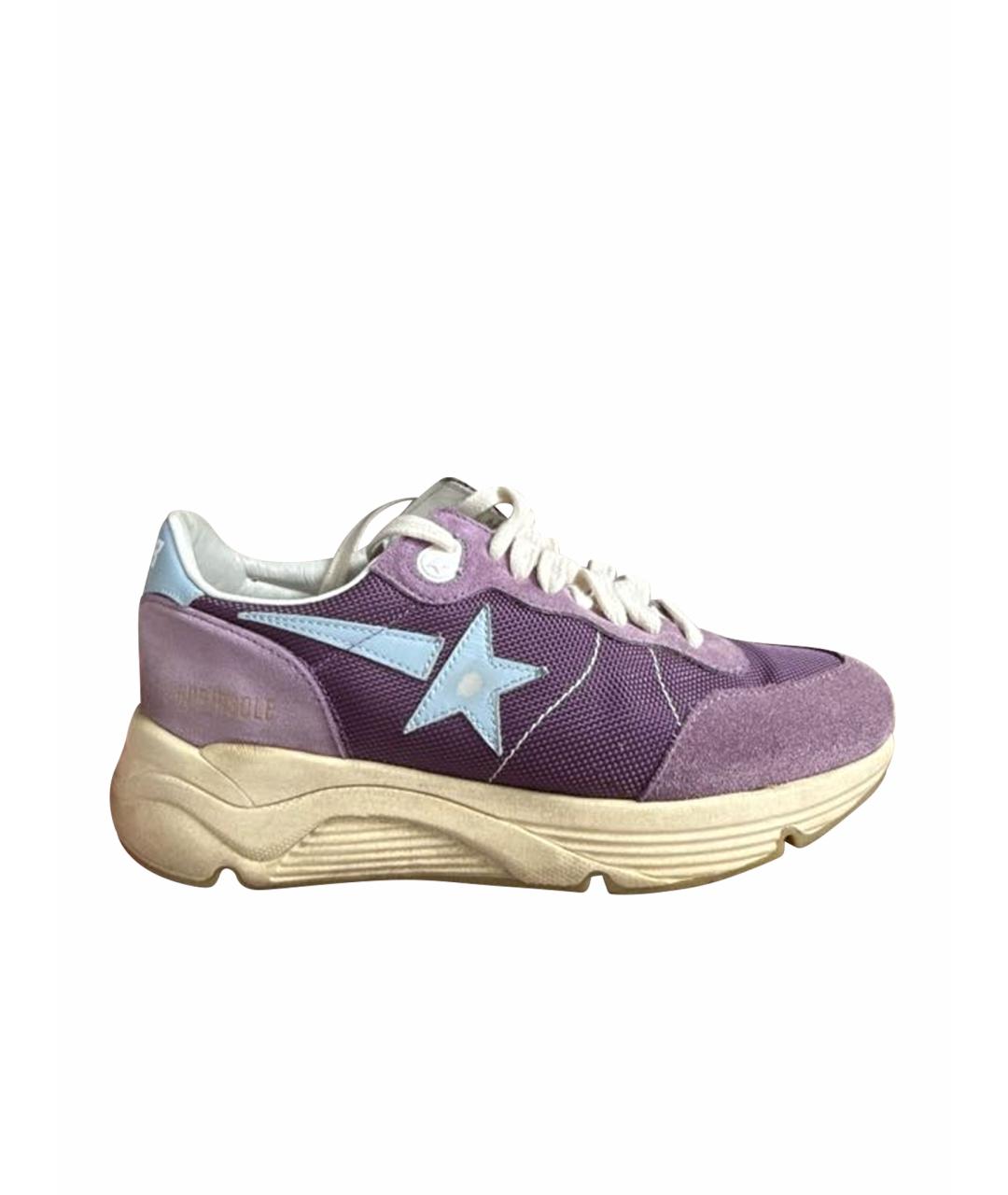 GOLDEN GOOSE DELUXE BRAND Фиолетовые замшевые кроссовки, фото 6