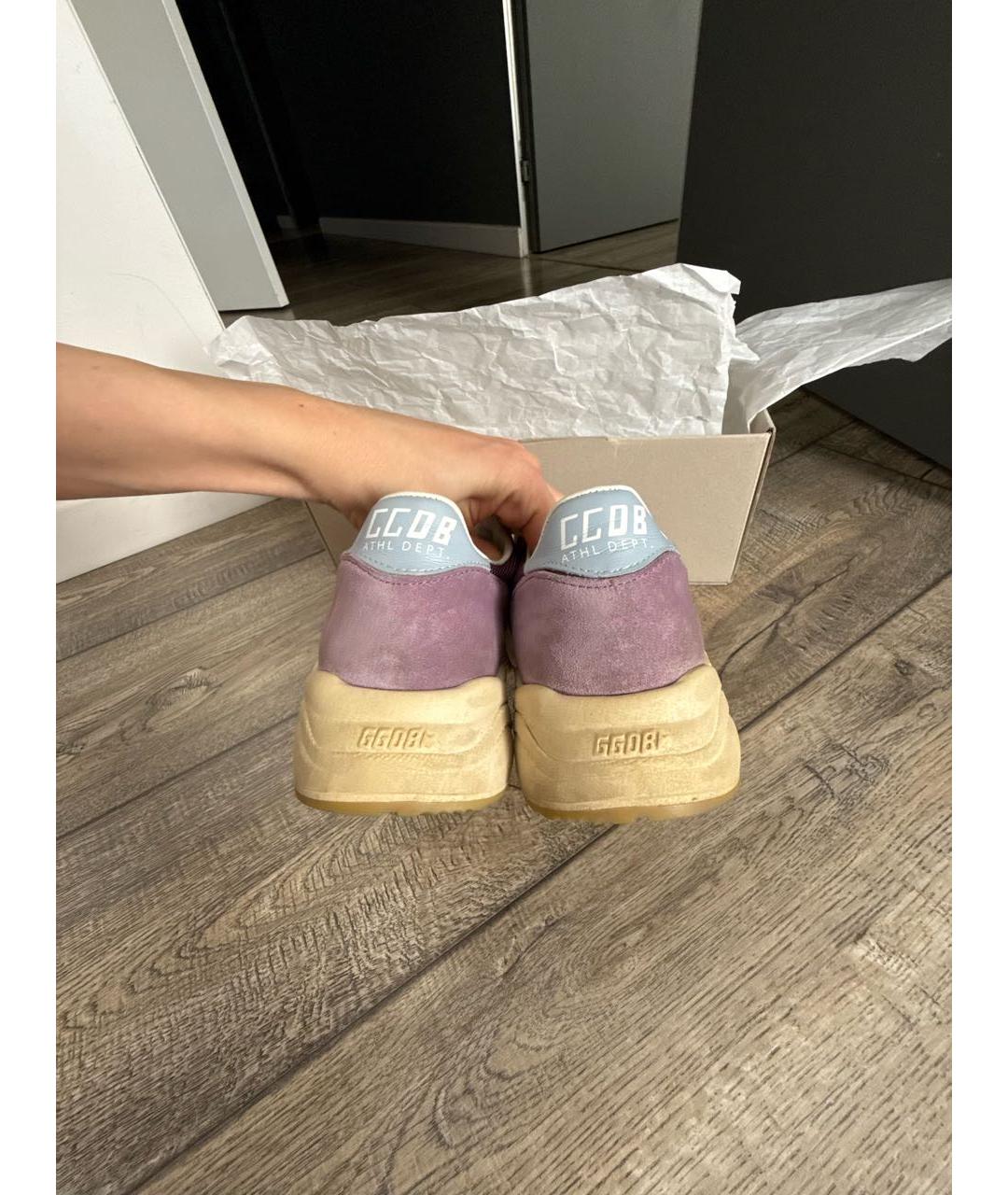 GOLDEN GOOSE DELUXE BRAND Фиолетовые замшевые кроссовки, фото 4