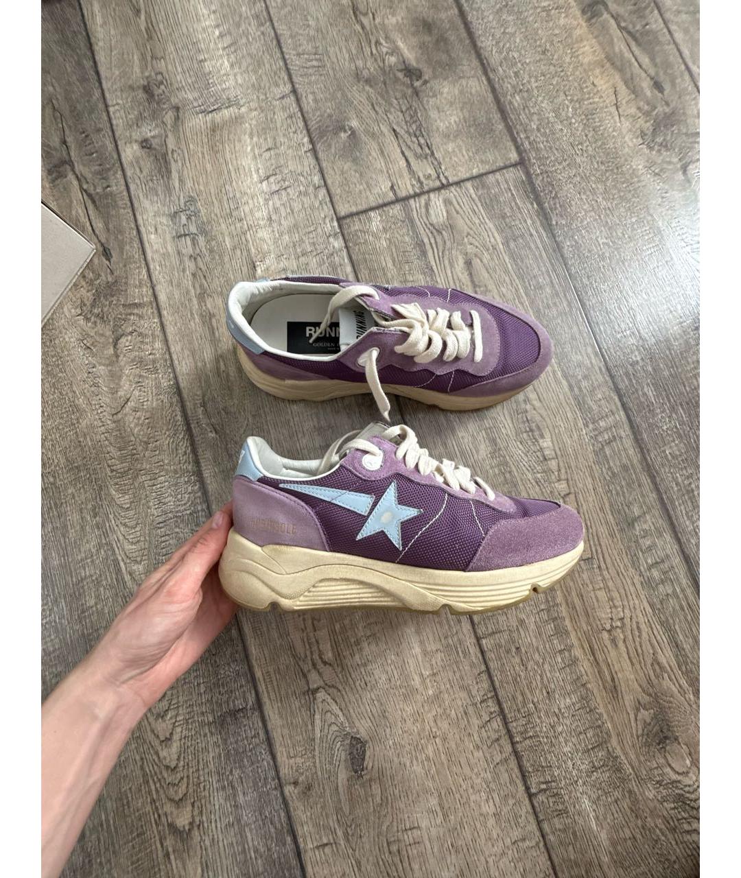 GOLDEN GOOSE DELUXE BRAND Фиолетовые замшевые кроссовки, фото 5