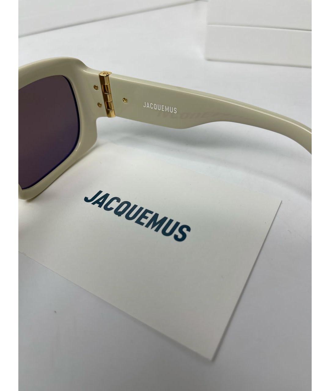 JACQUEMUS Бежевые пластиковые солнцезащитные очки, фото 4