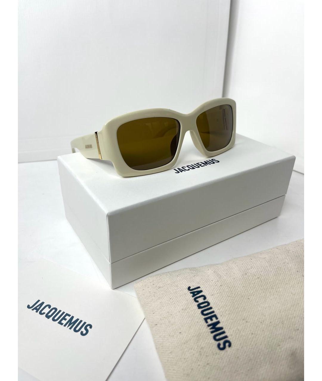 JACQUEMUS Бежевые пластиковые солнцезащитные очки, фото 6
