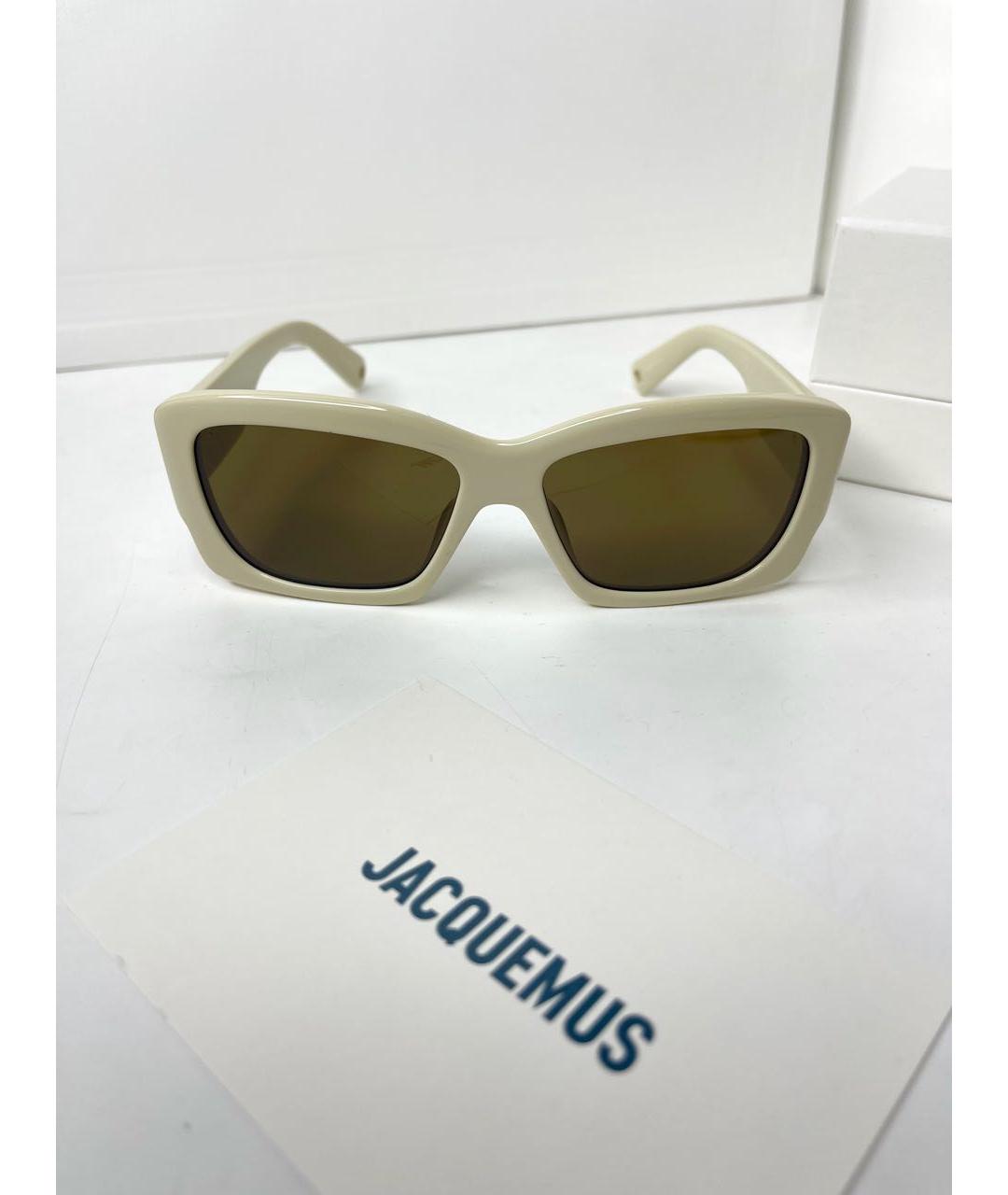 JACQUEMUS Бежевые пластиковые солнцезащитные очки, фото 7