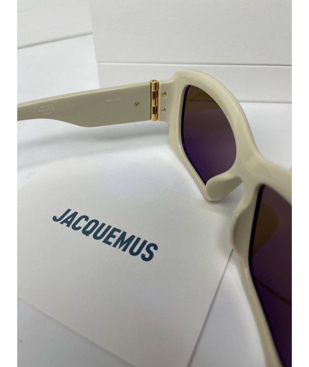 JACQUEMUS Бежевые пластиковые солнцезащитные очки, фото 5