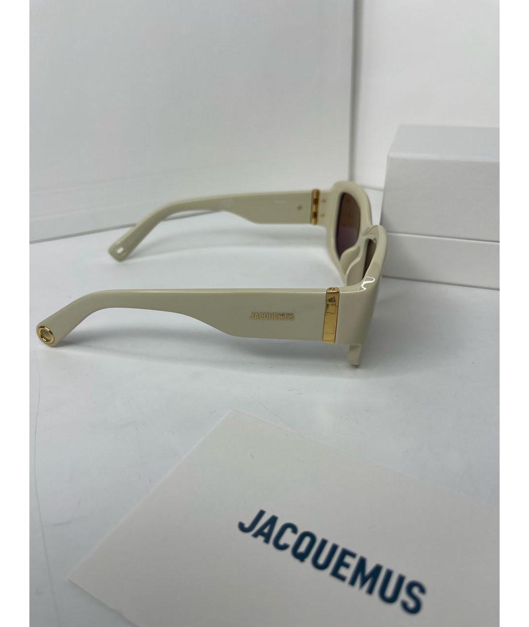 JACQUEMUS Бежевые пластиковые солнцезащитные очки, фото 3
