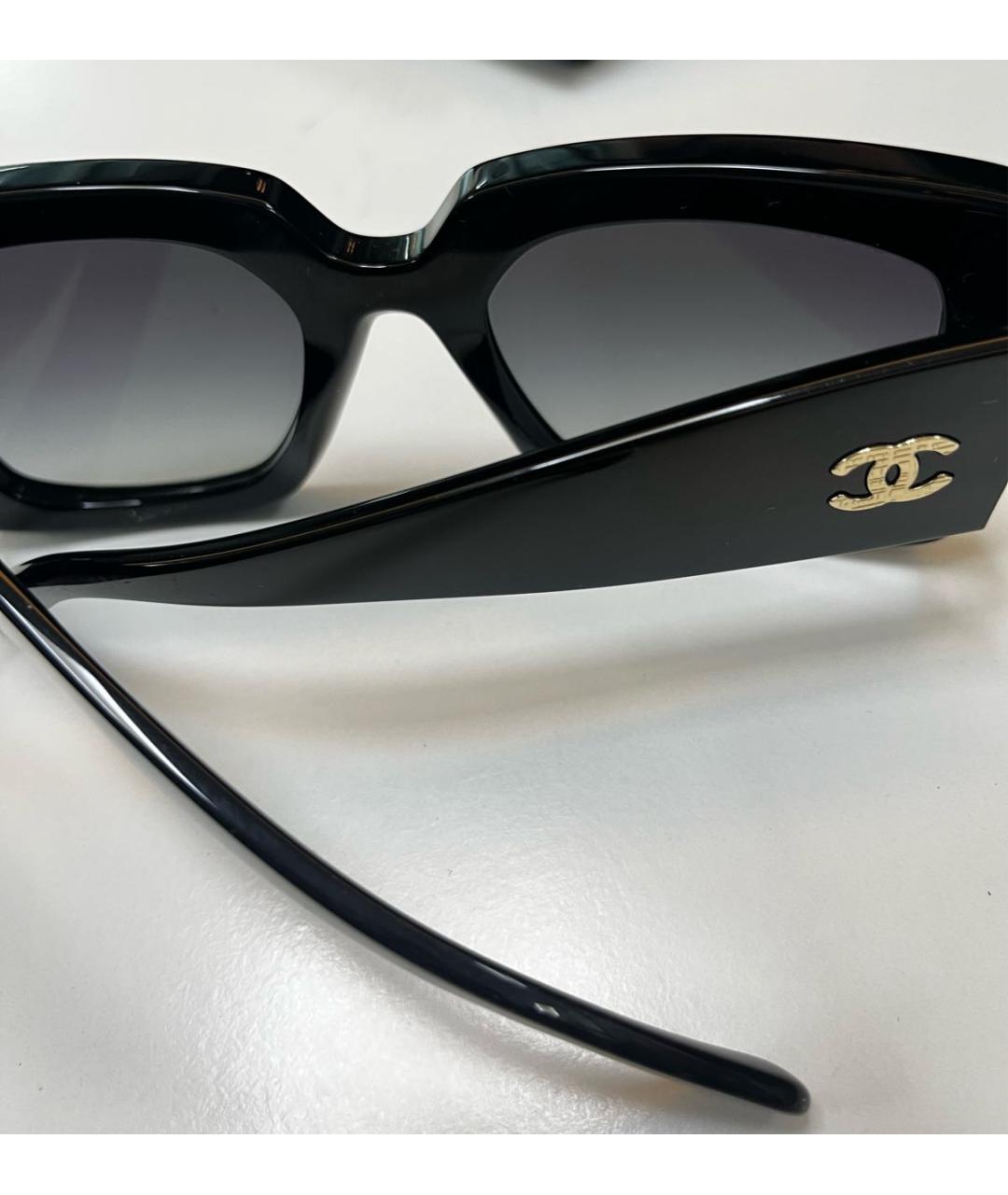 CHANEL Черные пластиковые солнцезащитные очки, фото 4