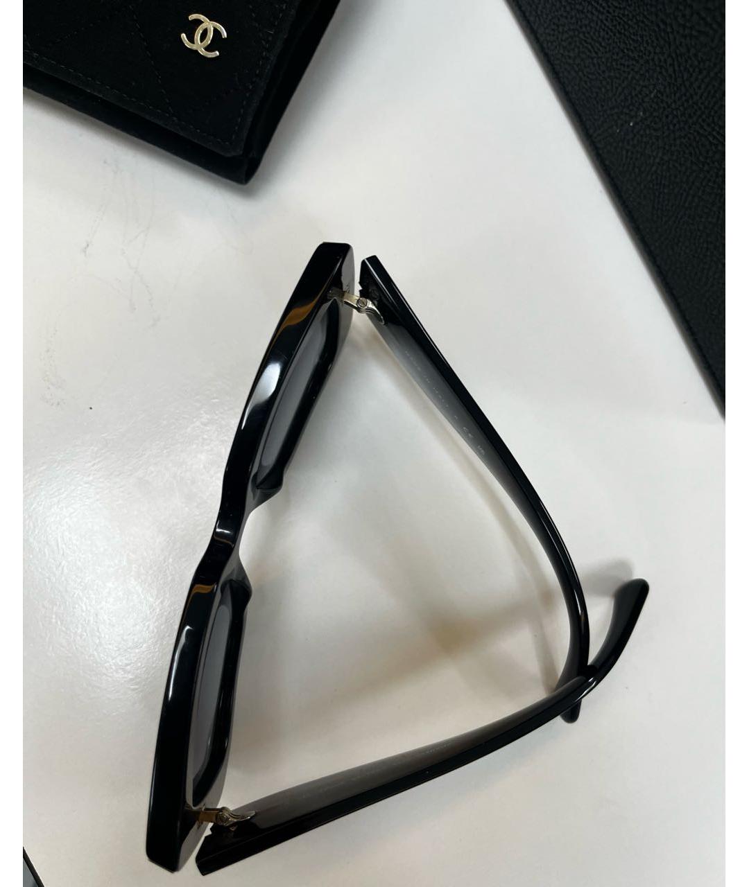 CHANEL Черные пластиковые солнцезащитные очки, фото 5