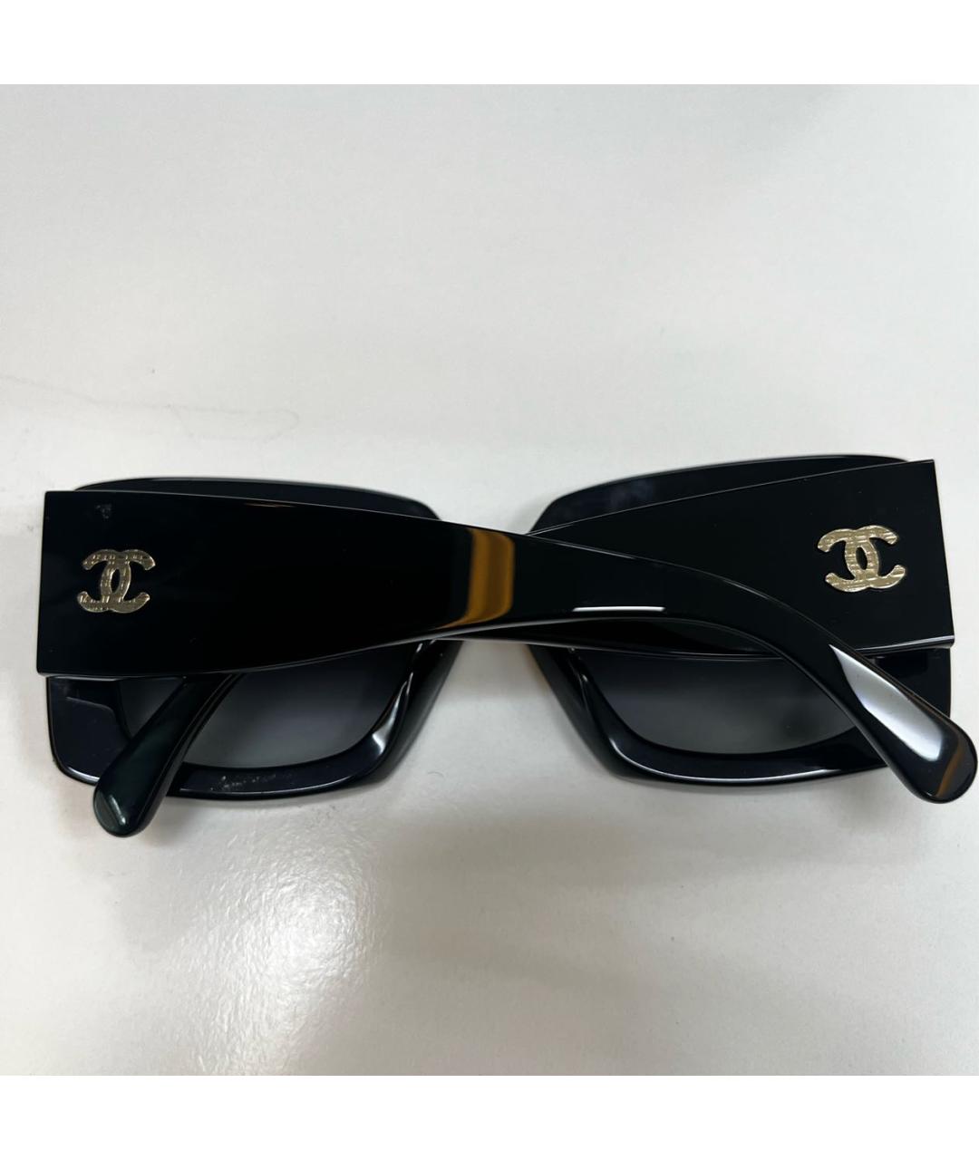 CHANEL Черные пластиковые солнцезащитные очки, фото 6