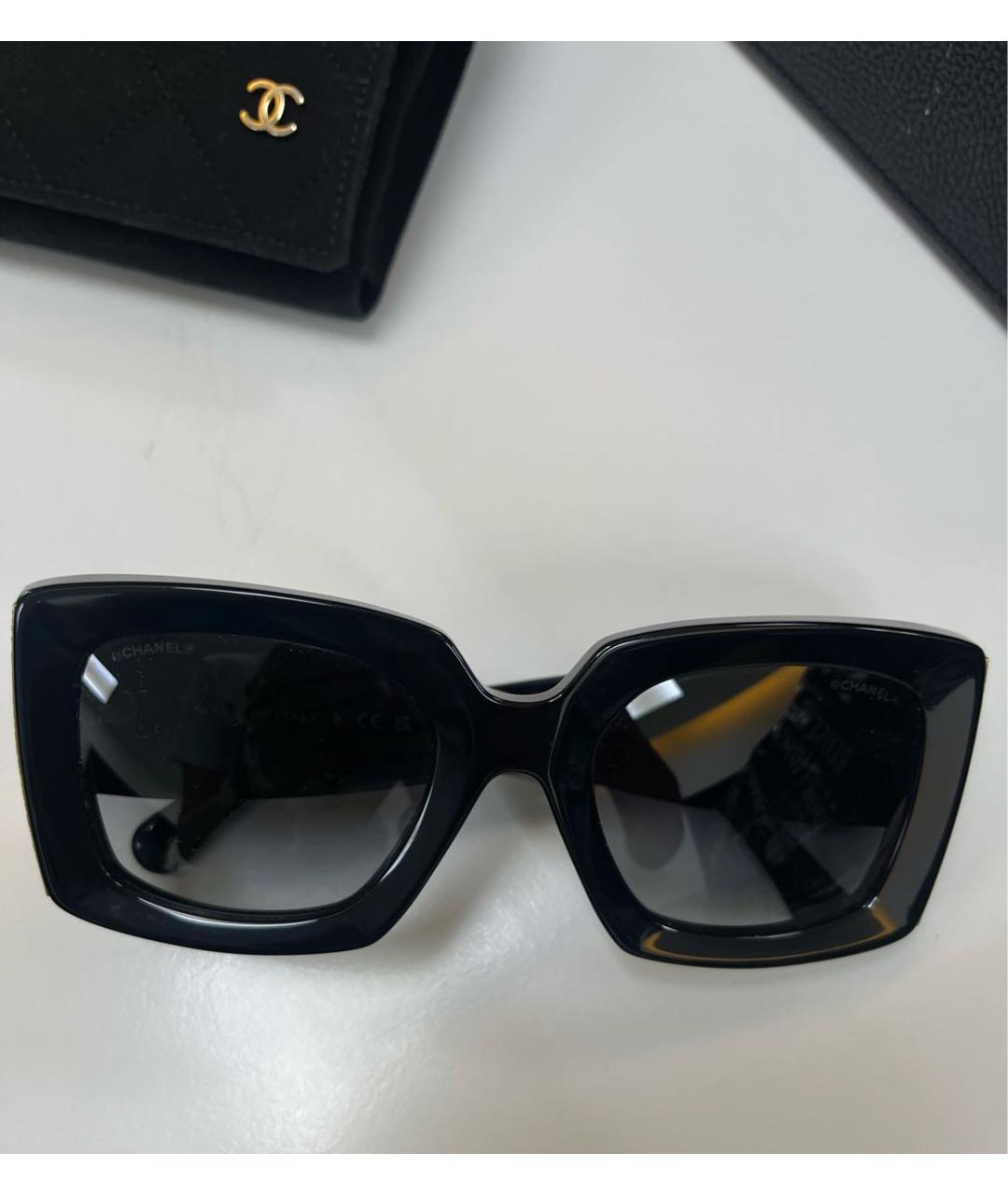 CHANEL Черные пластиковые солнцезащитные очки, фото 2