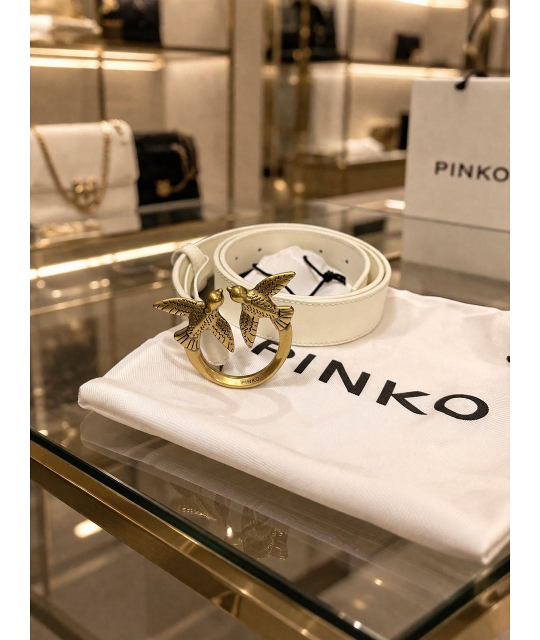 PINKO Белый кожаный ремень, фото 7