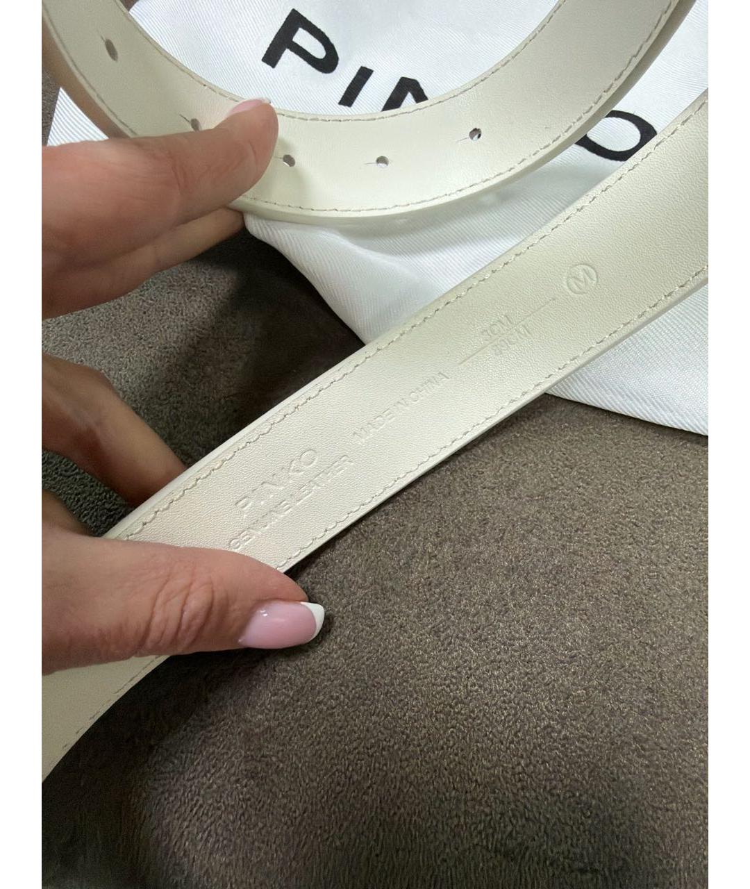 PINKO Белый кожаный ремень, фото 3