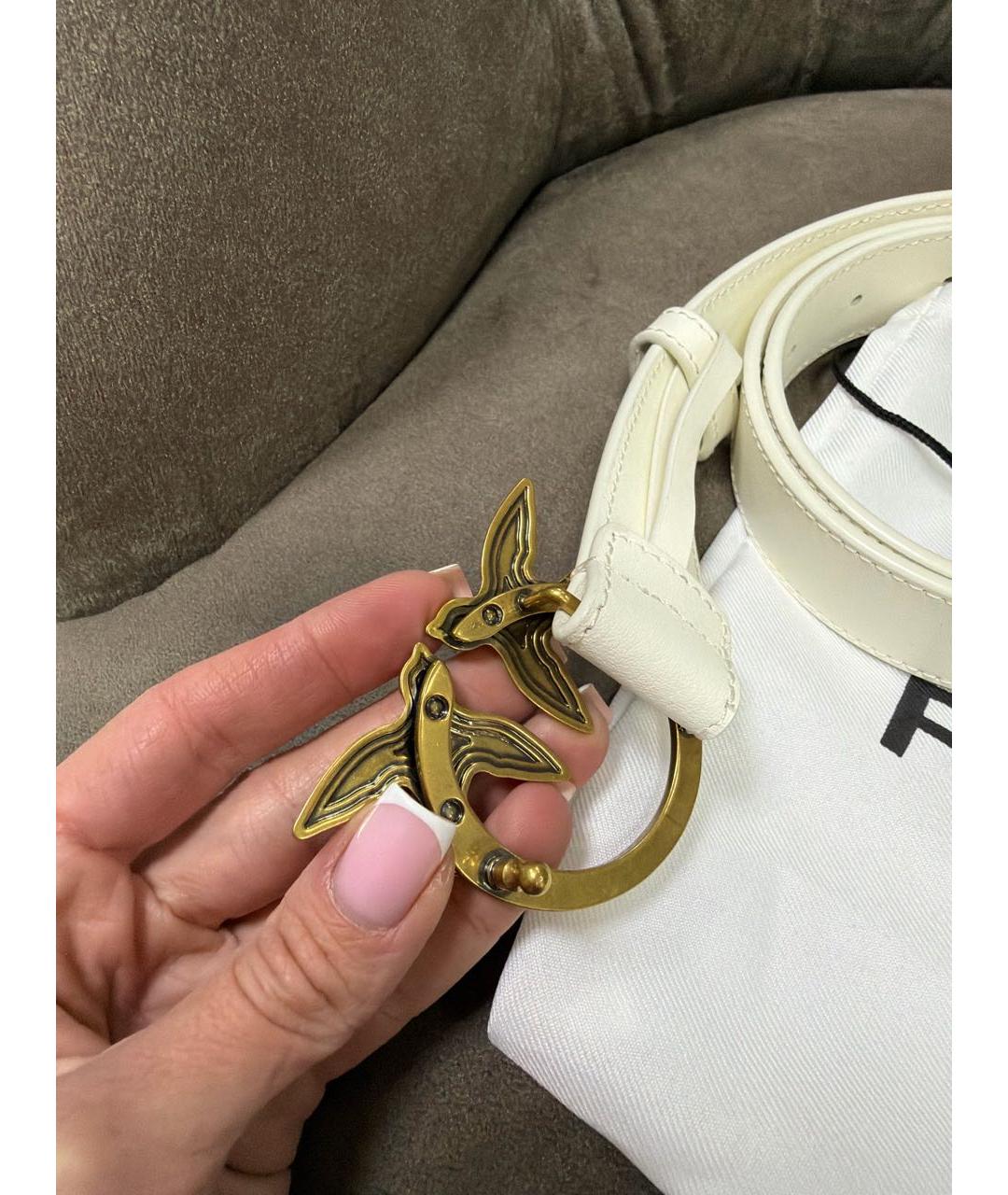 PINKO Белый кожаный ремень, фото 5