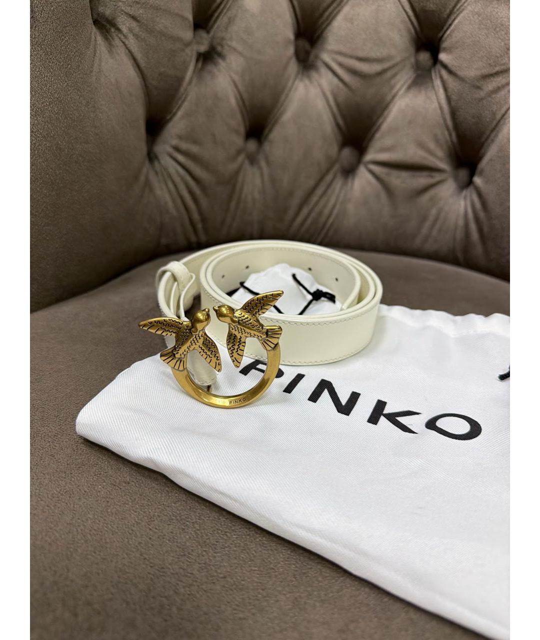 PINKO Белый кожаный ремень, фото 2