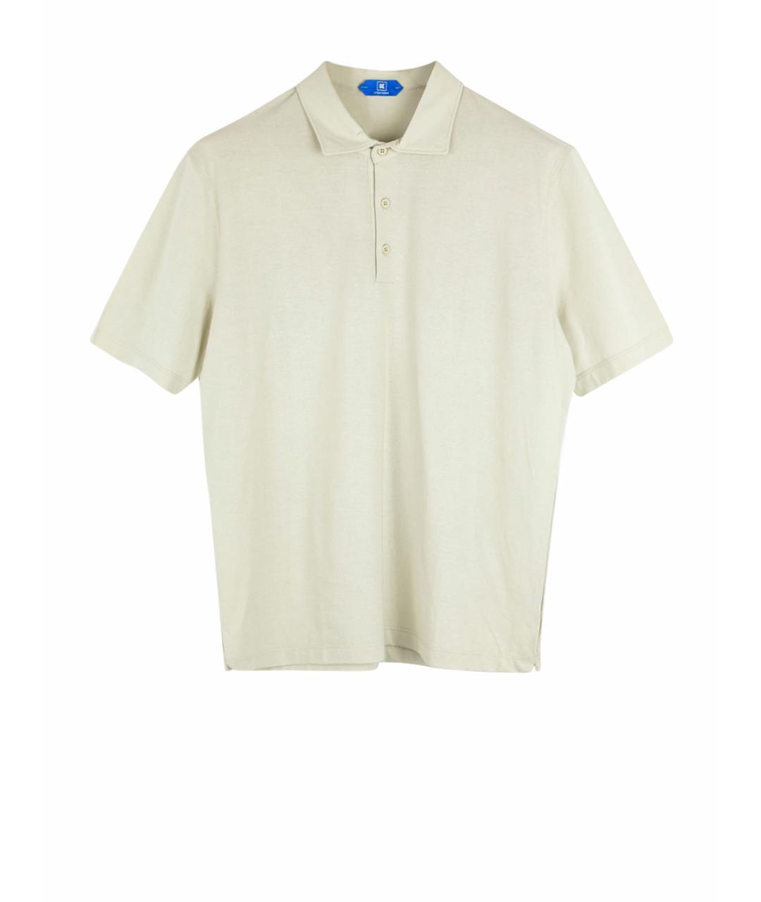 KIRED Бежевое хлопковое поло с коротким рукавом, фото 1