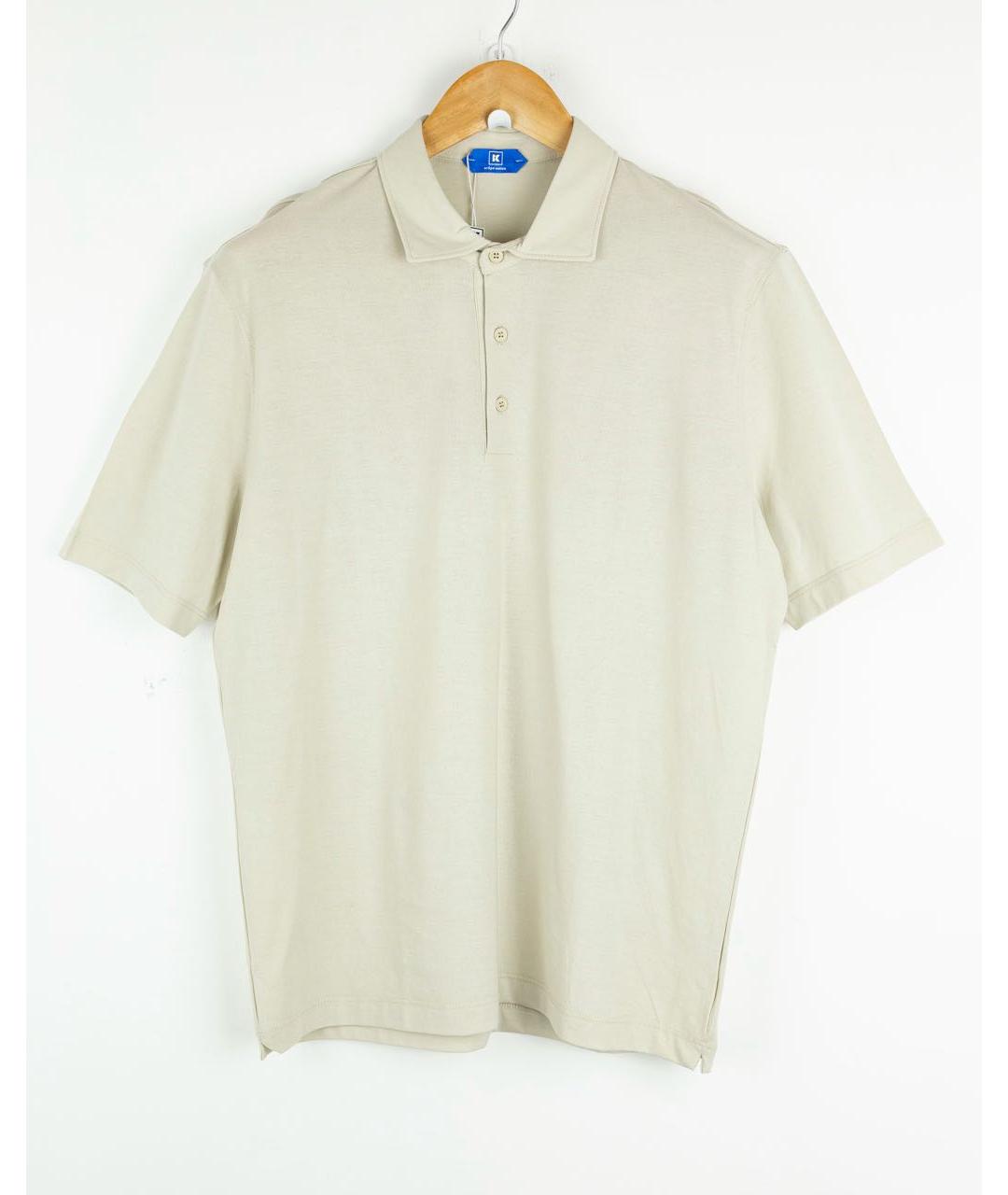KIRED Бежевое хлопковое поло с коротким рукавом, фото 5