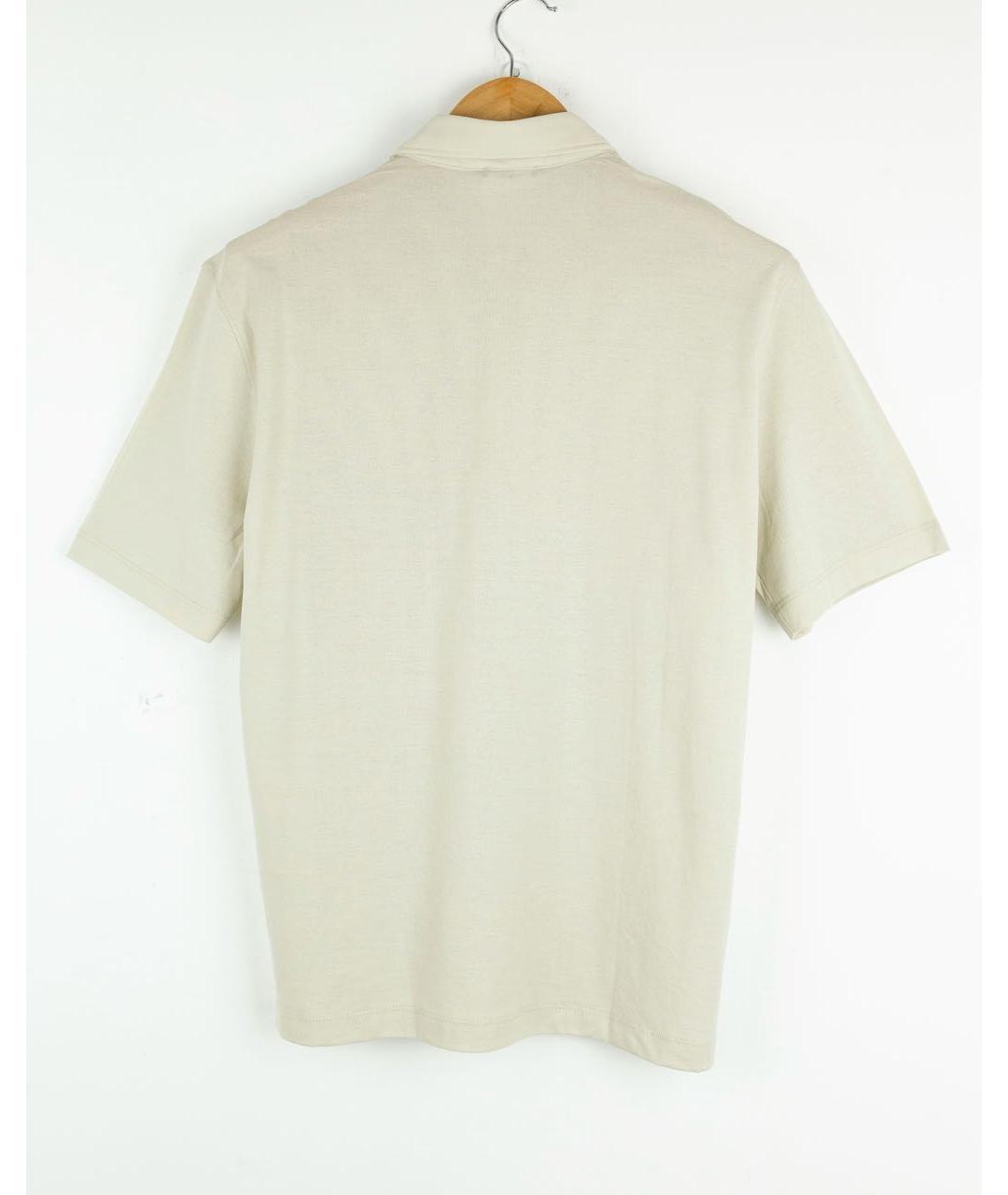 KIRED Бежевое хлопковое поло с коротким рукавом, фото 2
