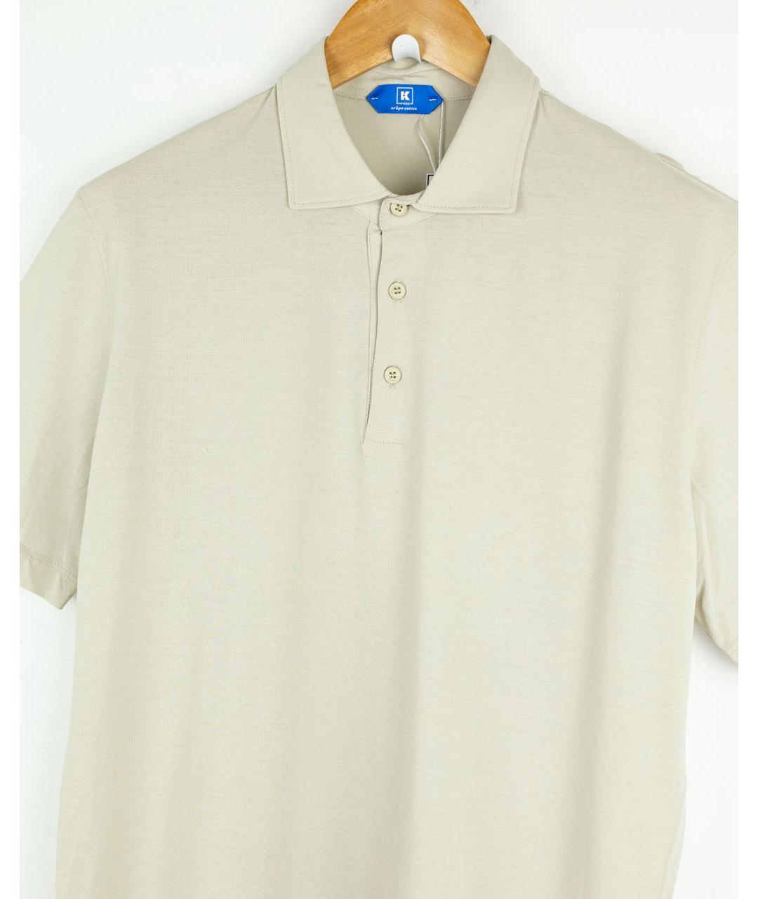 KIRED Бежевое хлопковое поло с коротким рукавом, фото 4