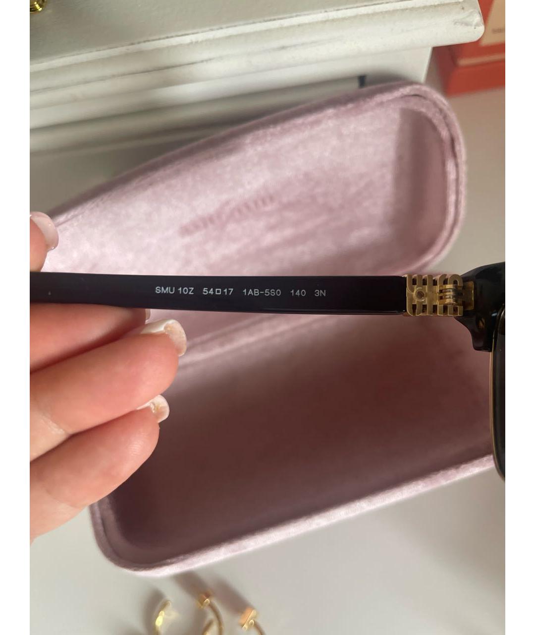 MIU MIU Черные пластиковые солнцезащитные очки, фото 2