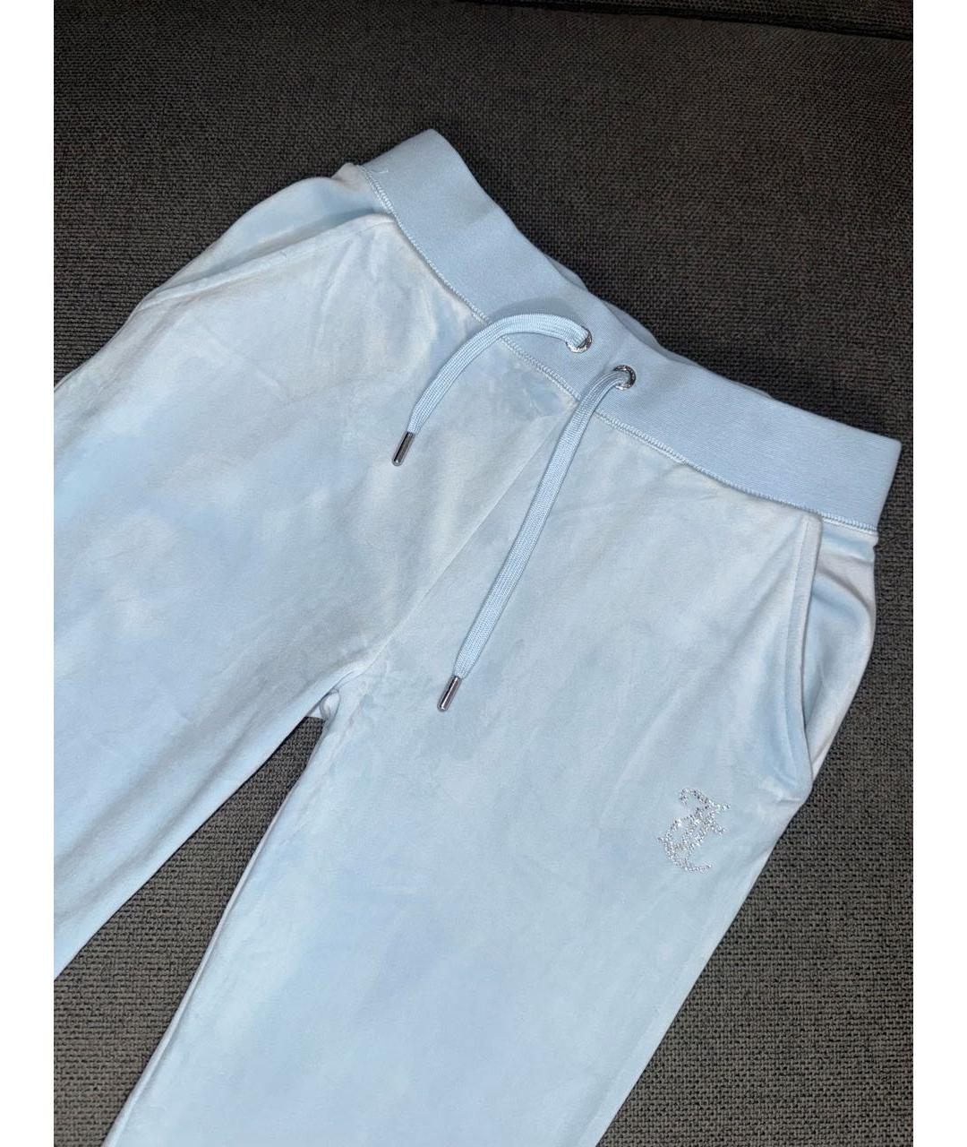JUICY COUTURE Голубой велюровый костюм с брюками, фото 4