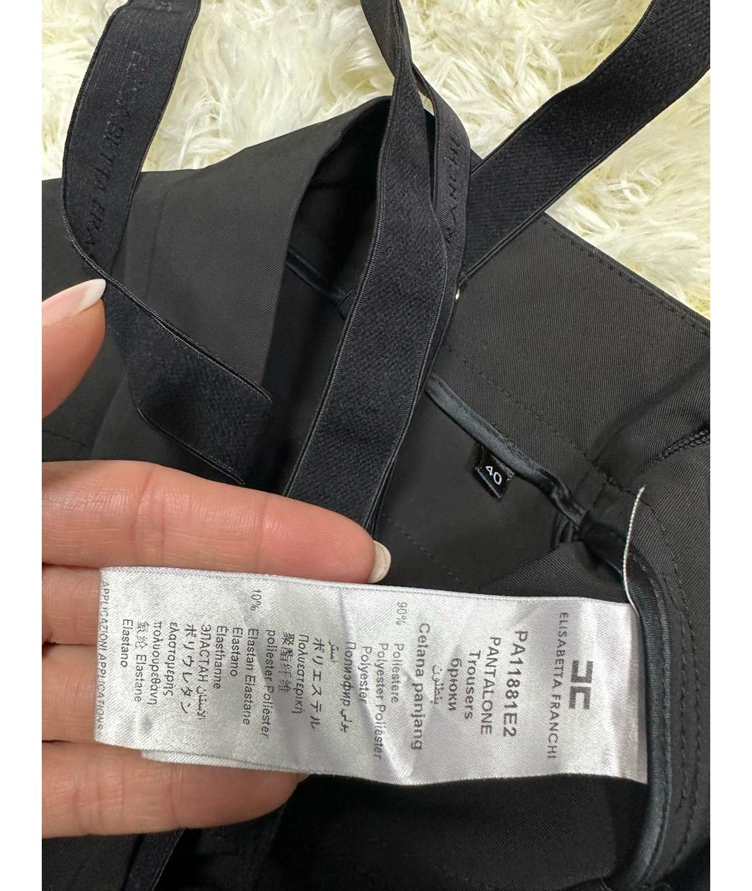 ELISABETTA FRANCHI Черные брюки широкие, фото 4