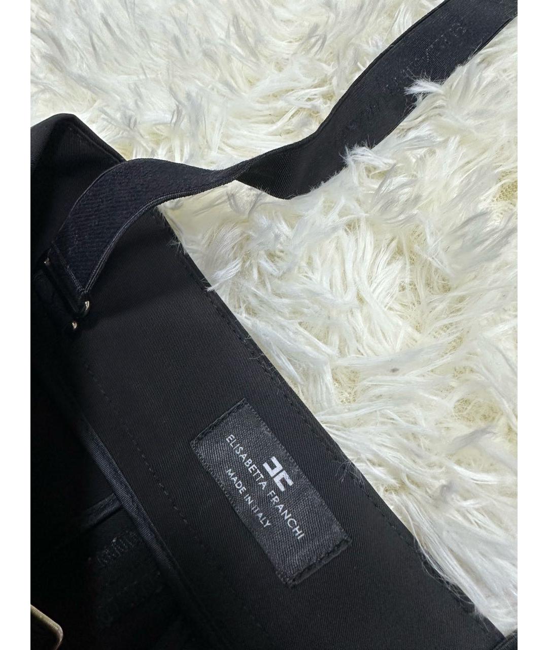 ELISABETTA FRANCHI Черные брюки широкие, фото 3