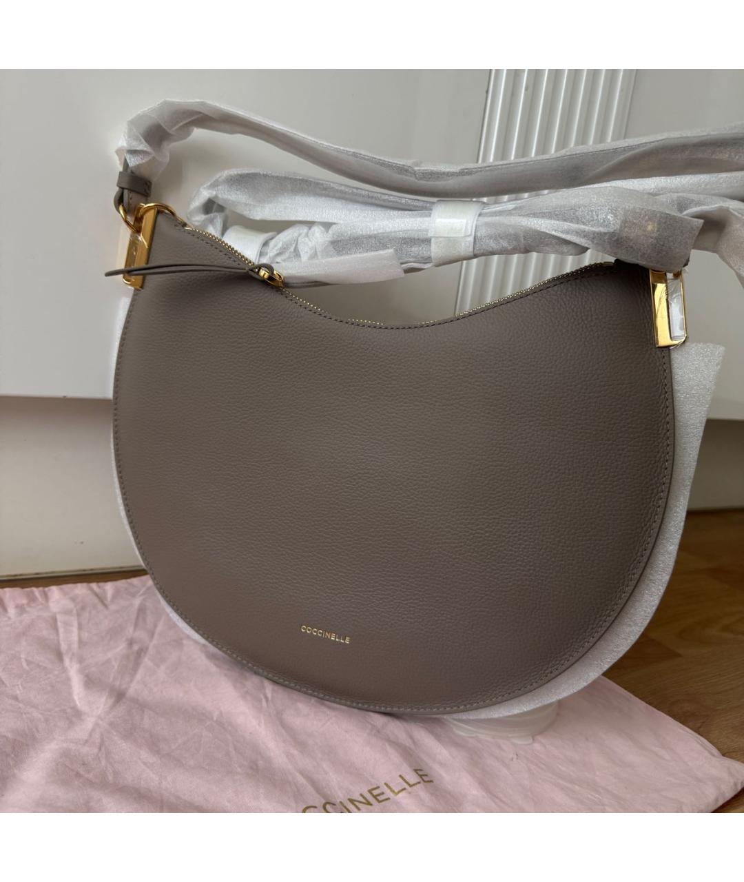 COCCINELLE Бежевая кожаная сумка через плечо, фото 5