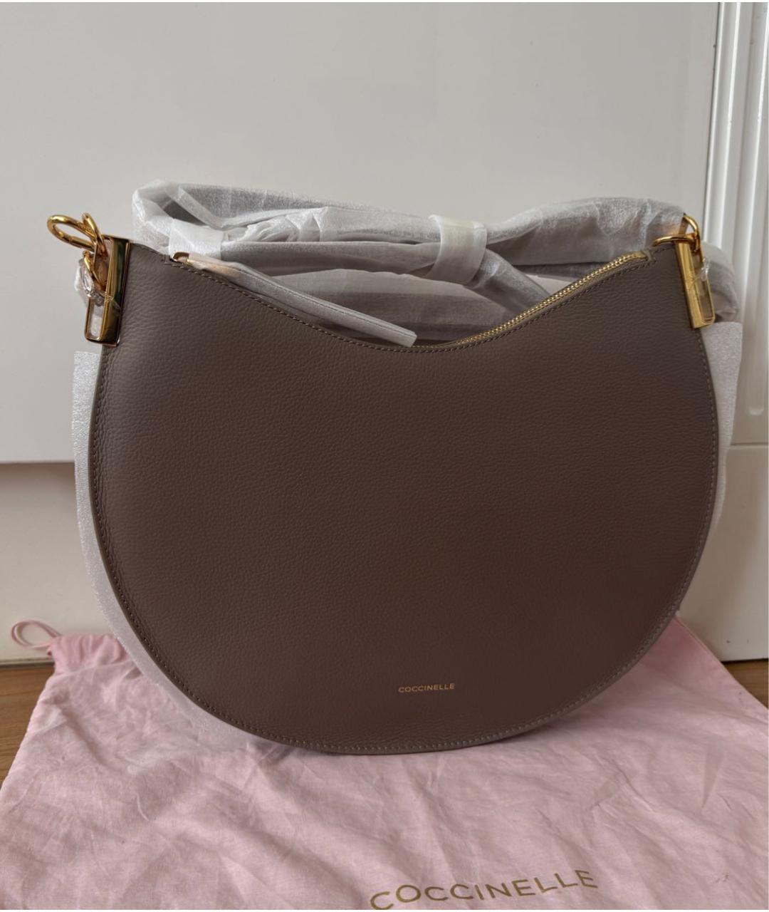 COCCINELLE Бежевая кожаная сумка через плечо, фото 8