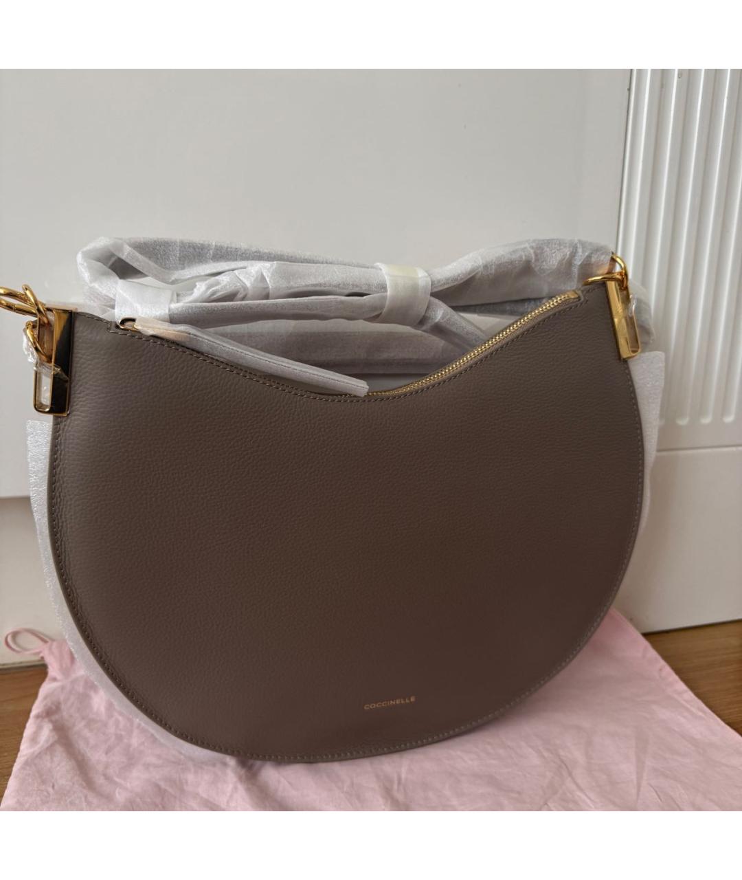 COCCINELLE Бежевая кожаная сумка через плечо, фото 2