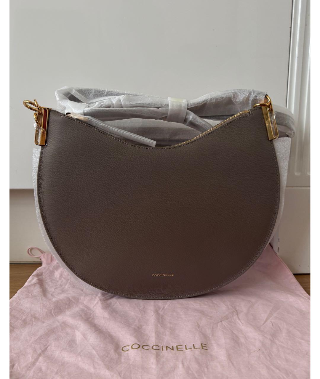 COCCINELLE Бежевая кожаная сумка через плечо, фото 9