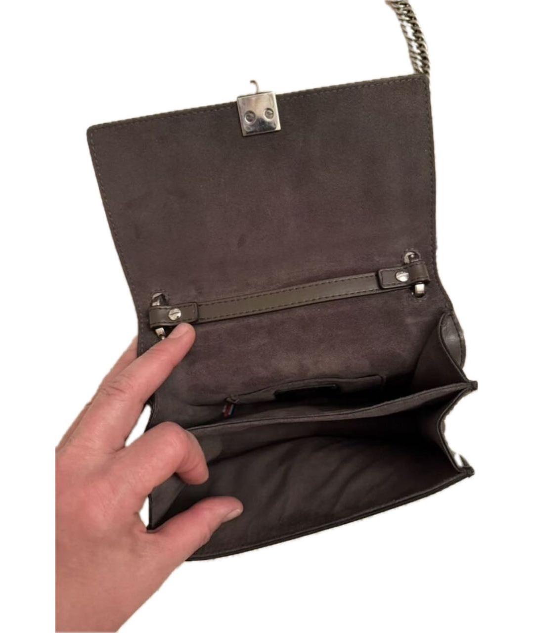 FENDI Коричневая кожаная сумка через плечо, фото 4