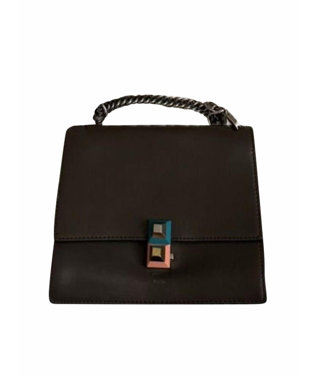 FENDI Коричневая кожаная сумка через плечо, фото 1