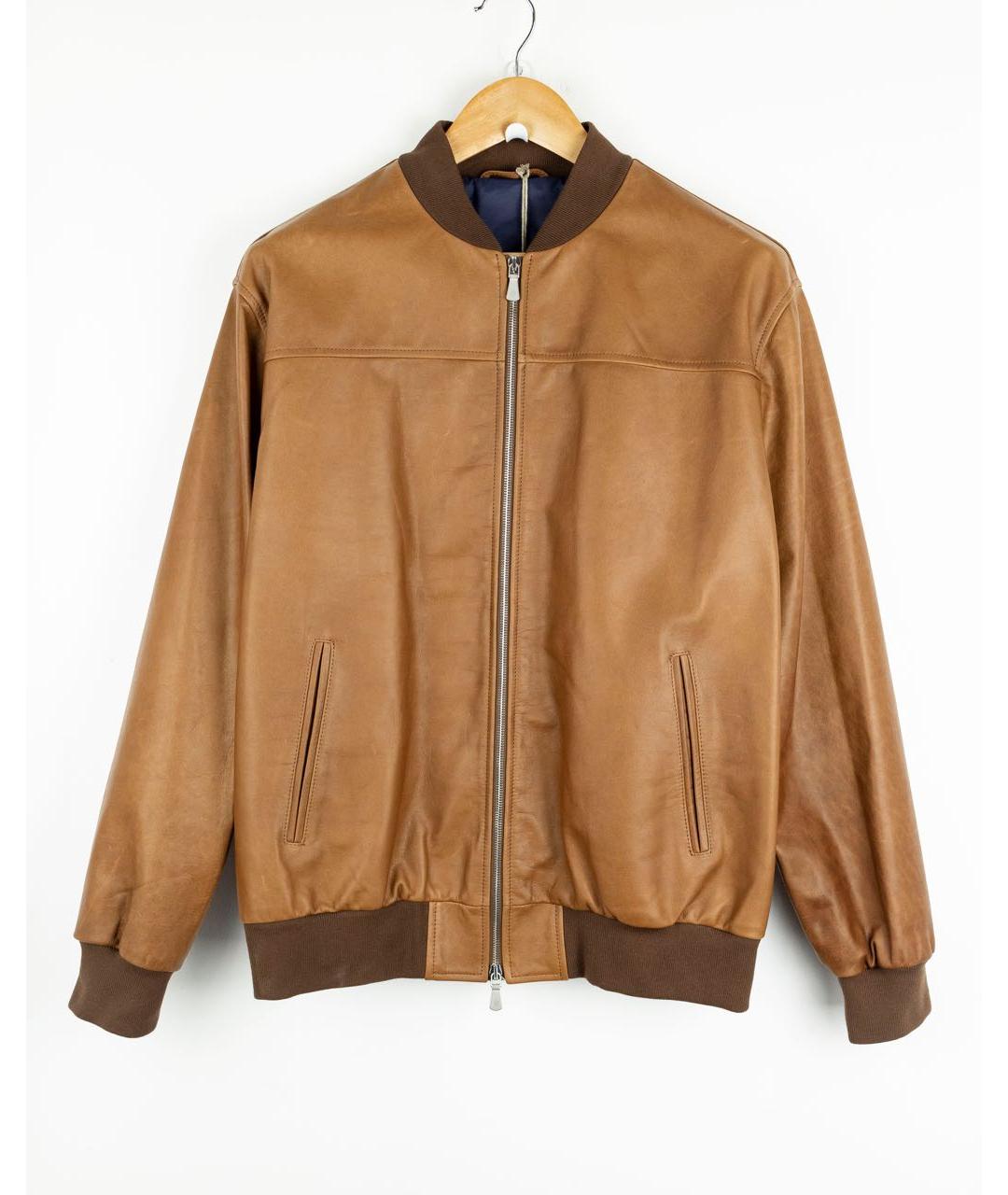 ELEVENTY Коричневая кожаная куртка, фото 7