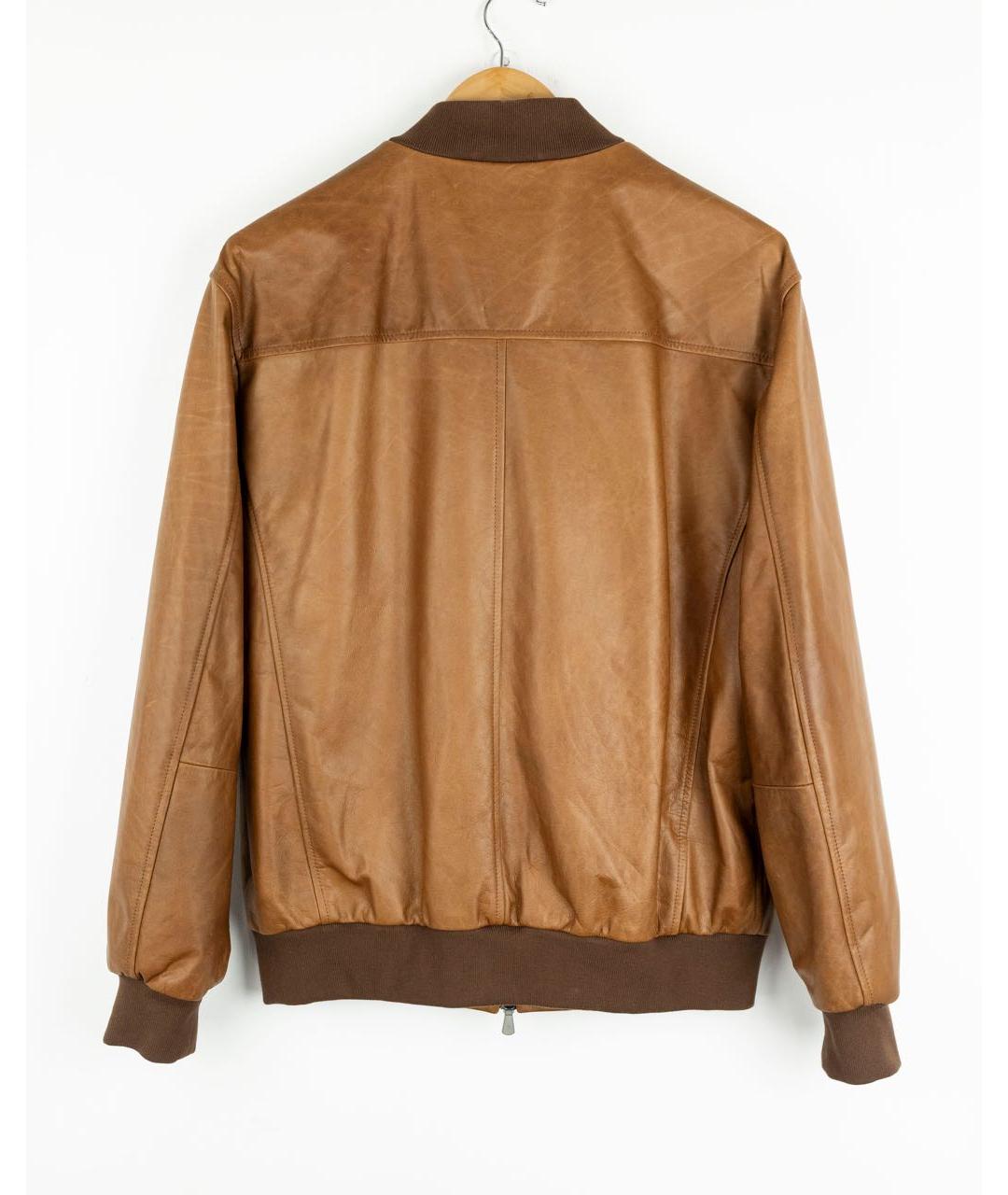 ELEVENTY Коричневая кожаная куртка, фото 2