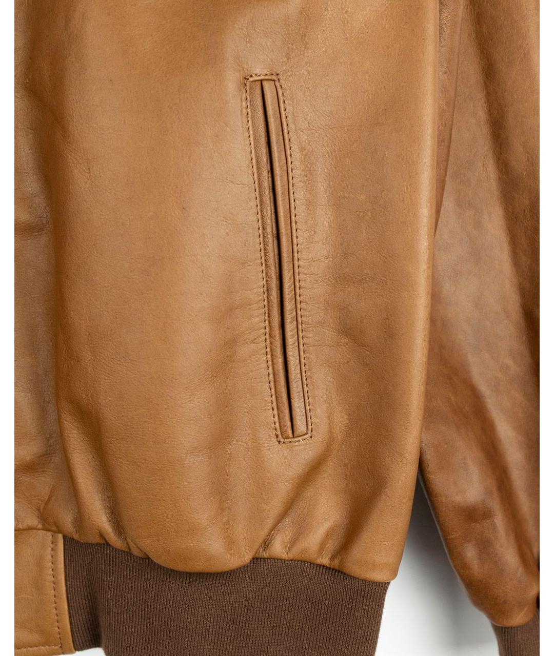 ELEVENTY Коричневая кожаная куртка, фото 5