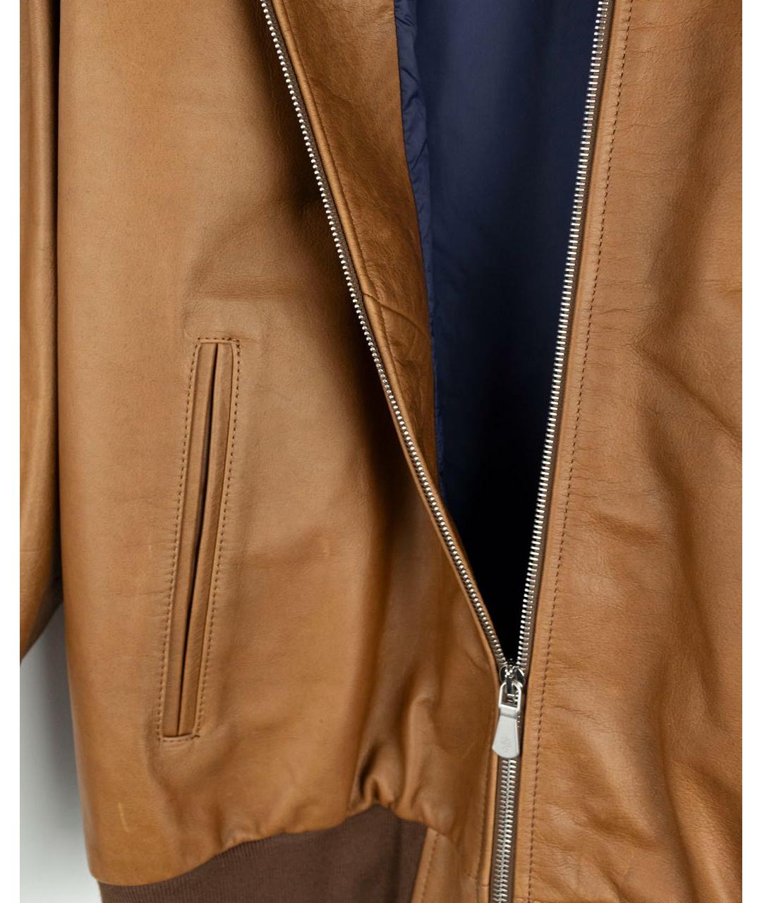 ELEVENTY Коричневая кожаная куртка, фото 6