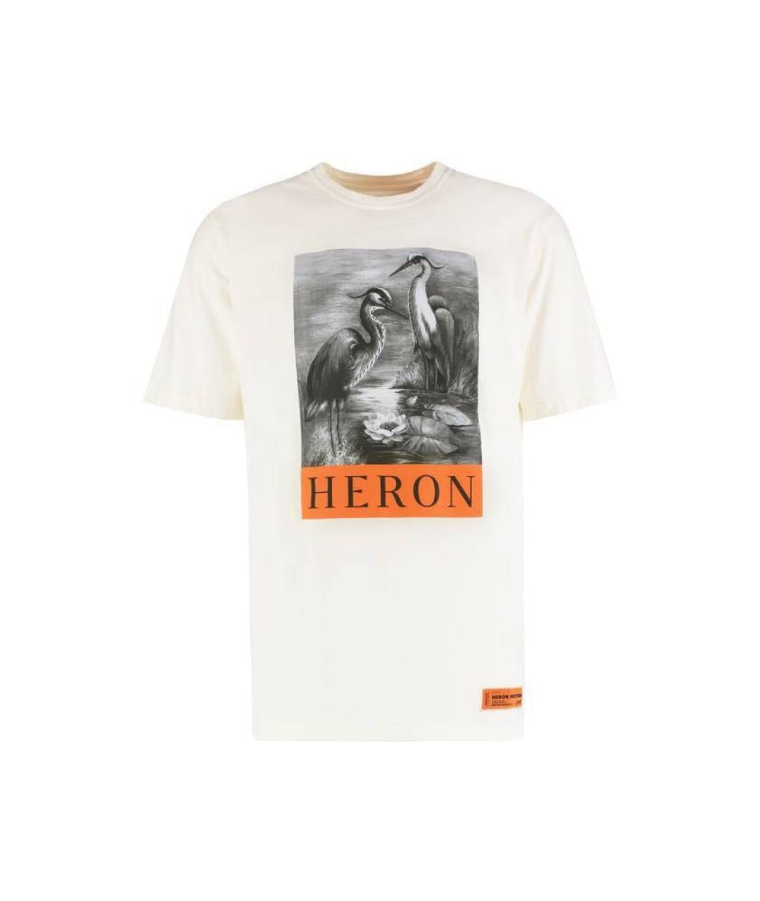 HERON PRESTON Белая хлопковая футболка, фото 3