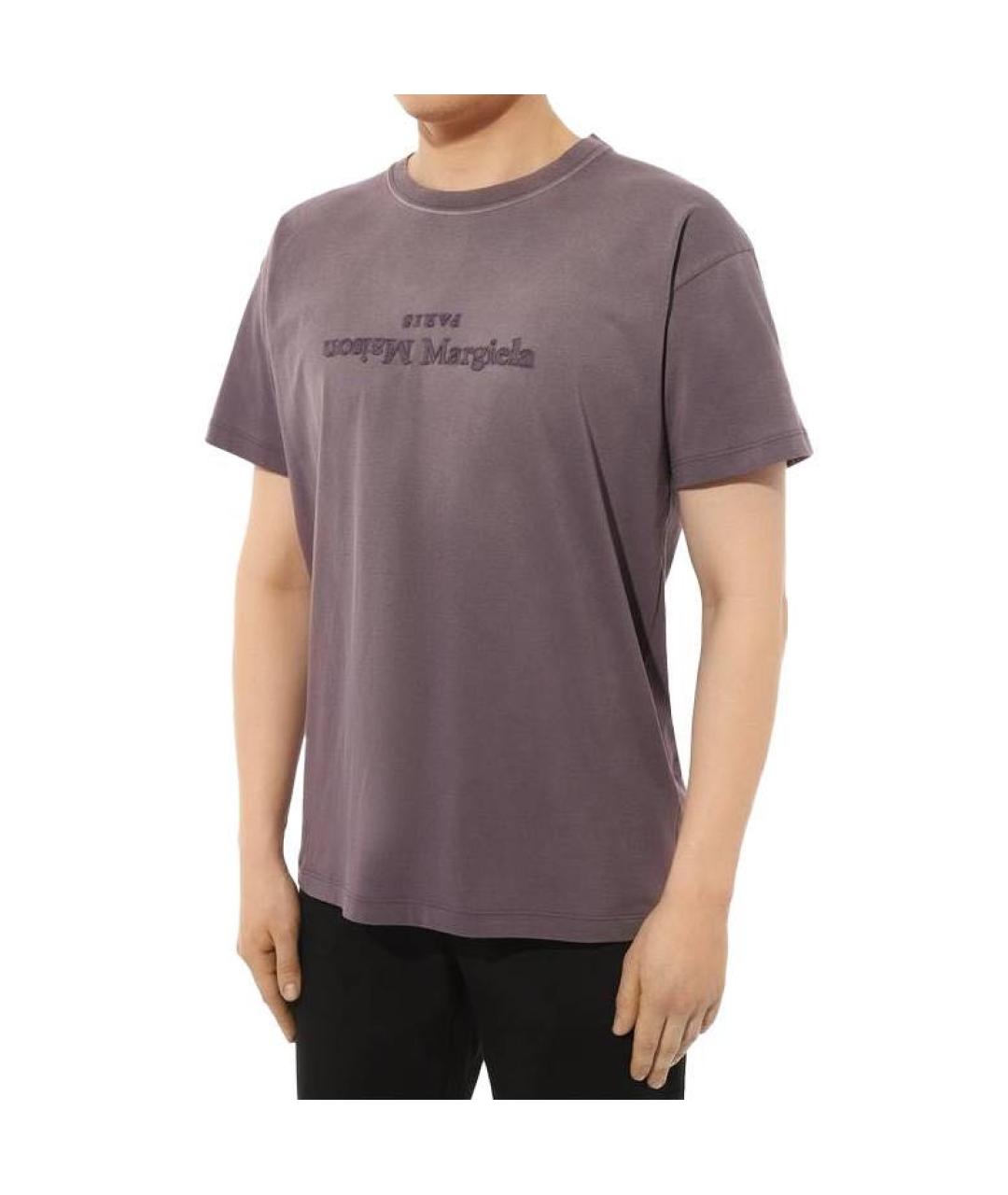 MAISON MARGIELA Фиолетовая хлопковая футболка, фото 3