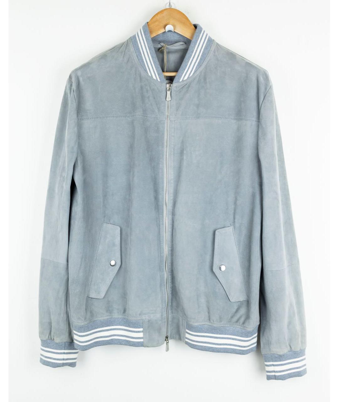 ELEVENTY Голубая замшевая куртка, фото 6