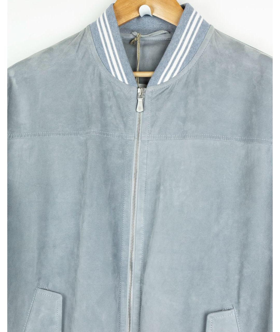 ELEVENTY Голубая замшевая куртка, фото 4